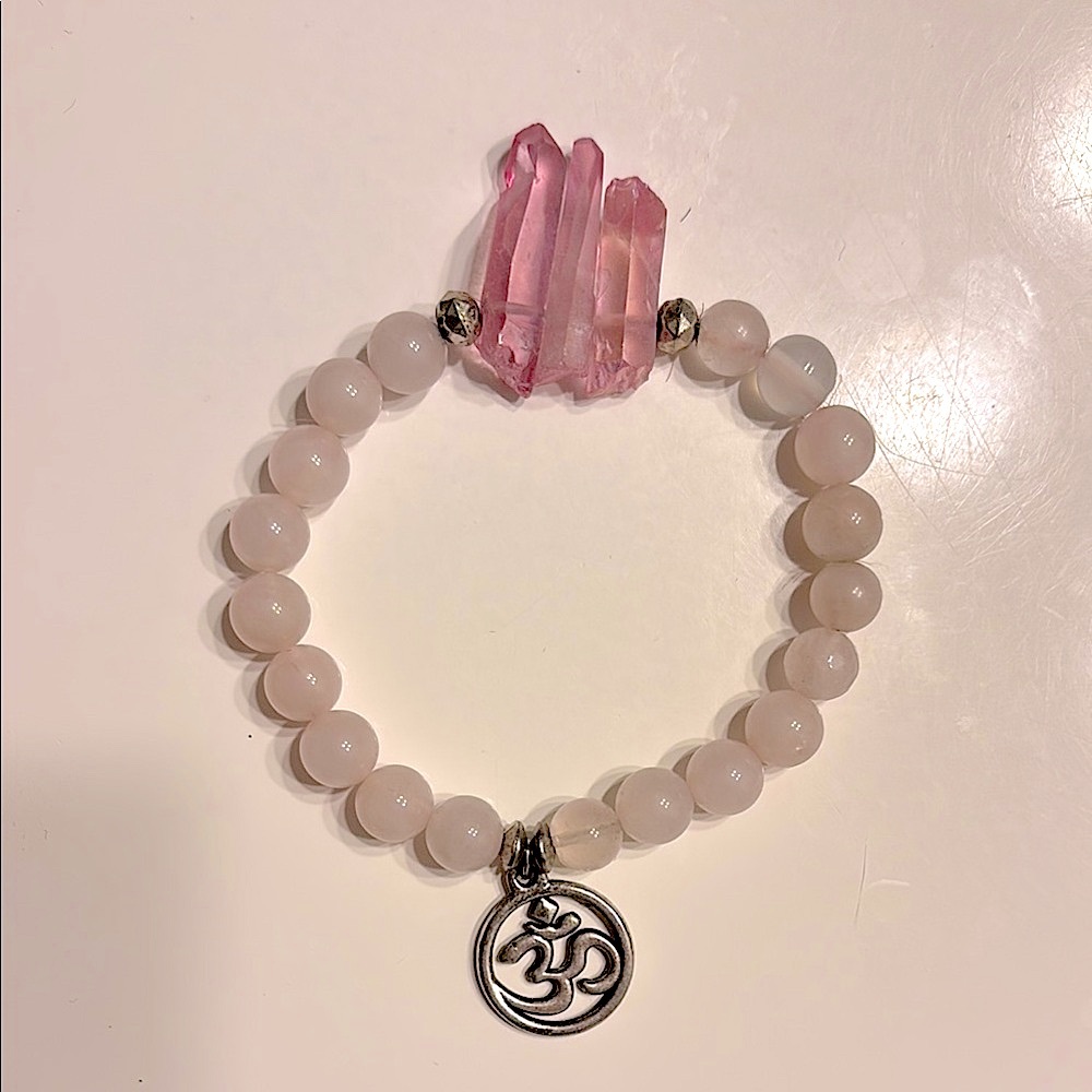 Om Charm Crystal Bracelet